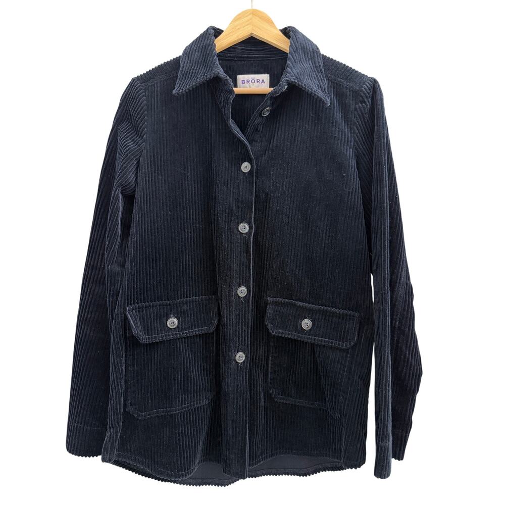Brora‎ Corduroy Shirt Jacket size 6 Black